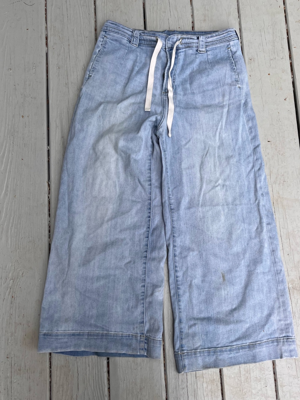 MIOU MUSE High Rise Wide Leg Lightweight Denim Pants